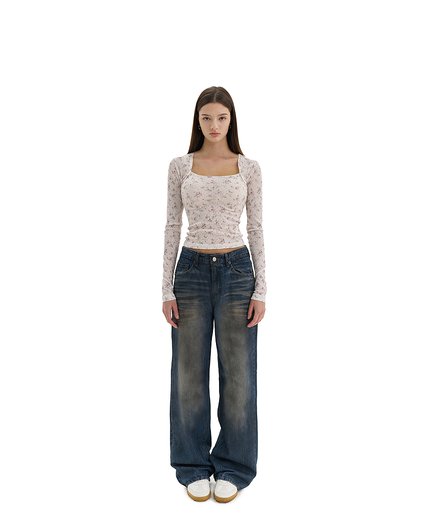 FLOWER JACQUARD TEE
