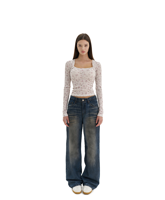 FLOWER JACQUARD TEE