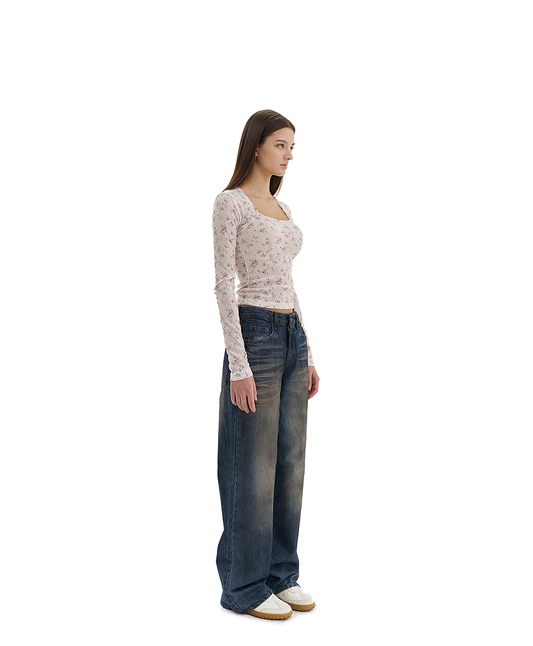 FLOWER JACQUARD TEE