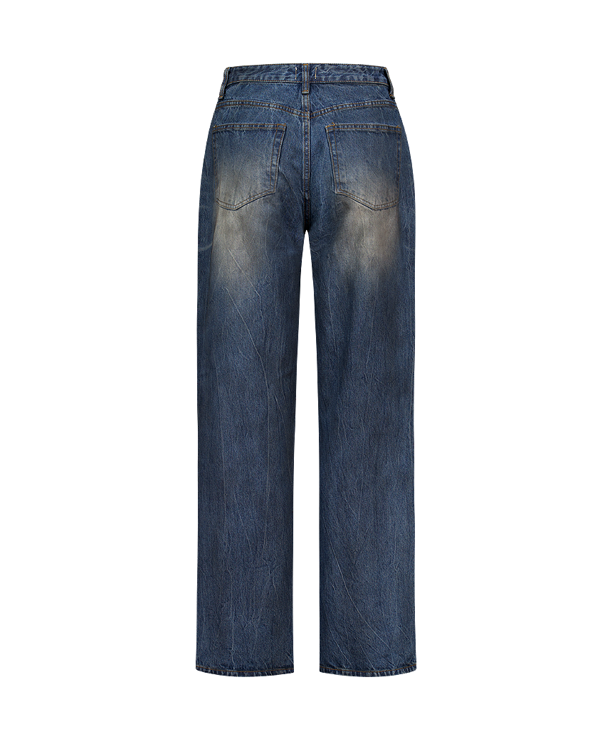 DIRTY EMBOSS WIDE JEANS