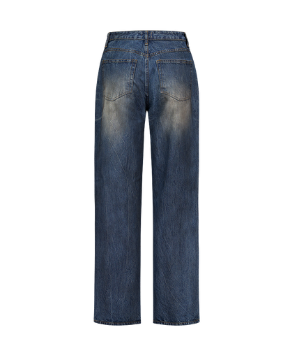 DIRTY EMBOSS WIDE JEANS