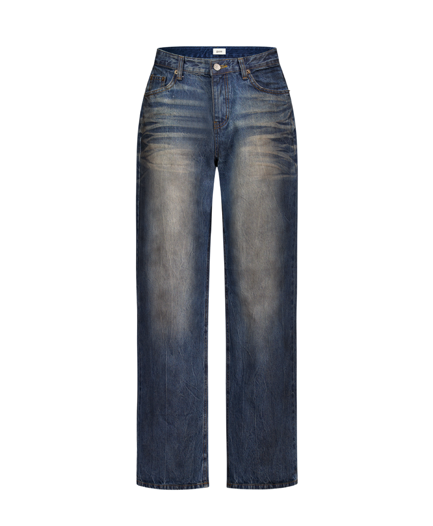 DIRTY EMBOSS WIDE JEANS