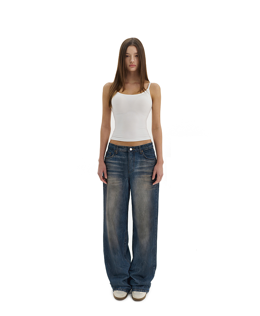 DIRTY EMBOSS WIDE JEANS