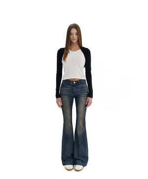 DIRTY EMBOSS BOOTCUT JEANS