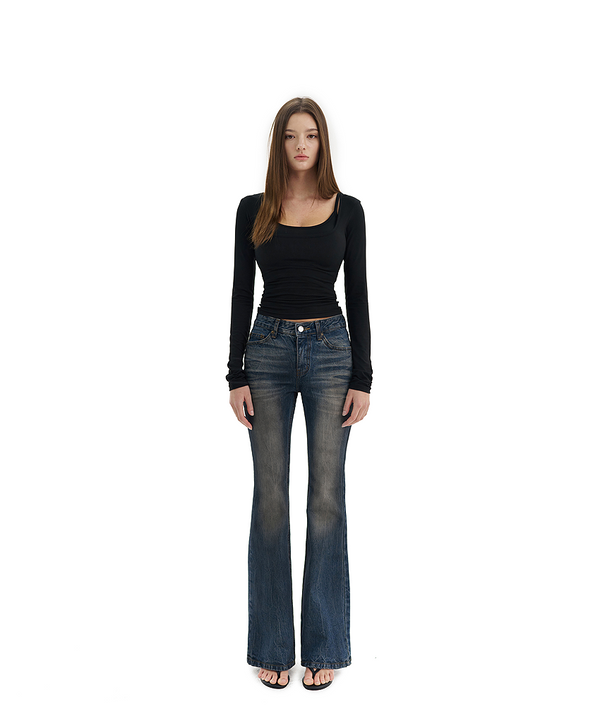 DIRTY EMBOSS BOOTCUT JEANS