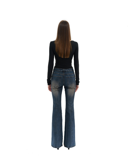 DIRTY EMBOSS BOOTCUT JEANS